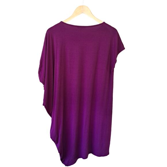 Eileen Fisher Purple Boysenberry Asymmetrical Shift Tunic Dress Petite Large - Picture 9 of 10